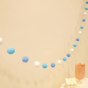 Ghirlanda di Pompon Stile Nordico Macaron, Decorazione Sospesa per Cameretta Bambini, Stanza Ragazze, Natale, San Valentino, Festa - Product Image 5