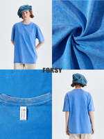 T-shirt en coton tricoté 100% personnalisé, de haute qualité, vintage, surdimensionné, uni, délavé à l'acide, effet vieilli, vente en gros