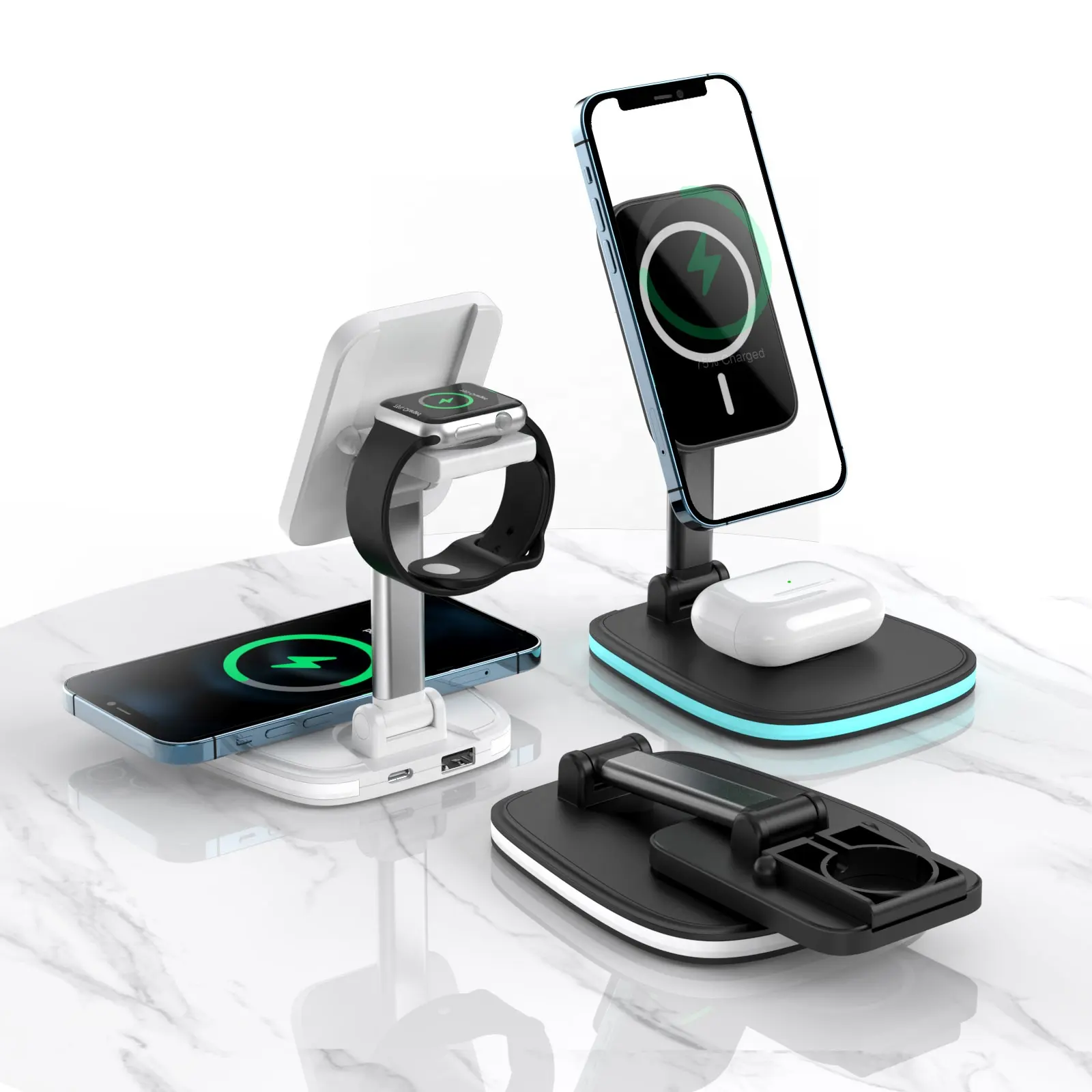 Telefoon Stand Draadloze Oplader Intrekbare Mobiele Telefoon Houder Vouwen Draadloze Oplader Draagbare Wireless Charging Stand