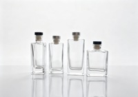 Bouteille diffuseur à roseaux en verre transparent carrée et plate, 100ml, 120ml, 150ml, à fond épais, pour parfum et décoration aromatique – Meilleures ventes