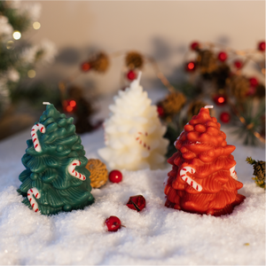 Festive Holiday Home Decor Gift Aromatherapy Handmade <strong>Candy</strong> <strong>Cane</strong> Christmas Tree Scented <strong>Candle</strong> - Product Image 1