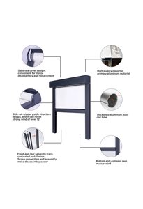맞춤형 자동 파티오 블라인드 전기 전동 무선 정전 패브릭 롤러 지퍼 그늘 방풍 야외 창 그늘 내장 - Product Image 5