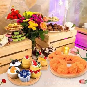 Solid Wood Tray Wedding Decoration <b>Ring</b> Shape Deli <b>Plate</b> Home Living Room Use - Product Image 3