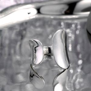 Dylam Metallic Style Wholesale Minimalist Irregular <b>Adjustable</b> <b>Ring</b> 925 <b>Sterling</b> <b>Silver</b> Engagement Wedding Women <b>Ring</b> - Product Image 3