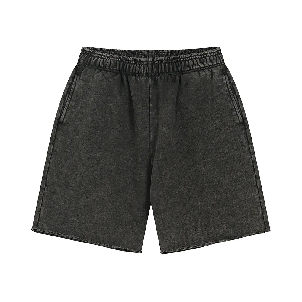 MS041 shorts de lavagem ácida personalizados para homens, shorts de verão, shorts vintage