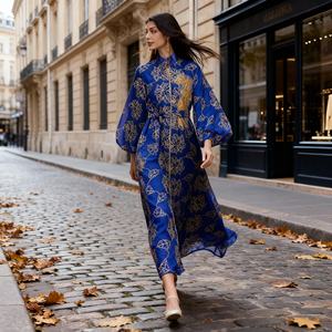 Vestido Abaya Elegante de Poliéster con Bordado Personalizado al por Mayor de Lujo OEM para Mujeres Musulmanas - Product Image 4