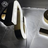 Enseignes personnalisées en acier inoxydable avec lettres métalliques rétroéclairées par LED Enseigne lumineuse inversée de haute qualité