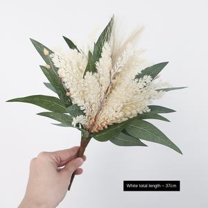Flores de caña de <span class=keywords><strong>Pampa</strong></span> secas Ruscus pequeñas hechas a mano en variantes de colores para el hogar, bodas, adornos navideños y el Día DE LA Madre - Product Image 6