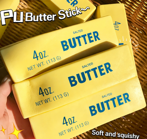 Yellow Milky <b>Squishy</b> Soft Butter Block PU Material Food Cut Square Play Models for Craft Gifts Decorations - Product Image 1