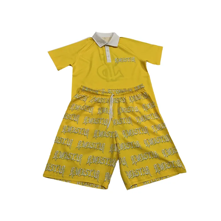 Traje deportivo de verano para hombre, camiseta Polo personalizada, pantalones cortos, conjuntos de 2 piezas, colores y patrones personalizados