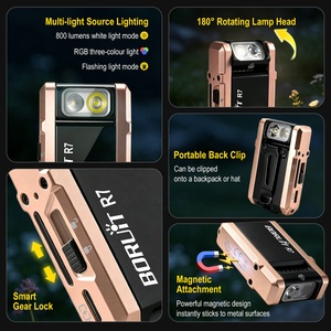 Mini <span class=keywords><strong>lampe</strong></span> torche de poche EDC rechargeable 180 °   <span class=keywords><strong>Lampe</strong></span> torche magnétique USB C rotative, porte-clés, lampes de poche <span class=keywords><strong>LED</strong></span> portables pour le camping - Product Image 2
