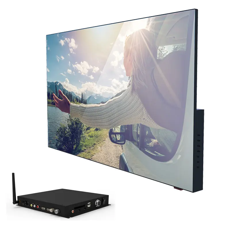 Accu — TV connectée LCD, écran 32 pouces, Super mince, DC 12V, couleur intégrée, avec meubles, DVD personnalisés, 2022