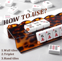 Supports de Mahjong en Acrylique avec Poussoirs Magnétiques Détachables, Supports Antidérapants pour Tuiles en Acrylique, Poussoir Tout-en-un pour Mahjong Américain