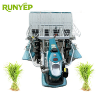 Transplanteuse de riz à moteur essence 4 rangs, machine de plantation de riz à conducteur marchant, profondeur réglable, haute efficacité, garantie 1 an