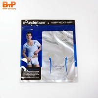 Emballage en Mylar personnalisé de qualité supérieure avec fermeture éclair YinYang, fenêtre transparente, sac à trois côtés scellés pour t-shirts, chaussettes, sous-vêtements