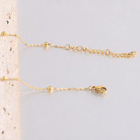 Collar de Cadena Geométrica en Forma de O de Acero Inoxidable con Cuentas de Bola, 37+5CM, Color Dorado, Uso Diario para Mujer, Origen Zhejiang
