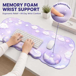 Juego de Alfombrillas Personalizables para Escritorio de Computadora, 4 en 1, XXL, de Goma, Alfombrilla Grande para Ratón de Juego, Reposamuñecas para Teclado y Ratón, con Posavasos - Product Image 3