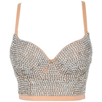 Top à paillettes sexy pour la danse de scène, costume de danse du ventre avec strass de couleur nocturne, costume de cosplay, soutien-gorge sexy et élégant