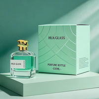 Flacon de parfum en verre transparent de luxe 100 ml avec bouchon en alliage de zinc, logo personnalisé, flacon de parfum vide, emballage en boîte cadeau