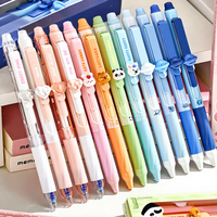 Stylo Gel Effaçable à Mine Coulissante, Écriture Fluide et Séchage Rapide, Rechargeable, Idéal pour l'Entraînement des Élèves du Primaire
