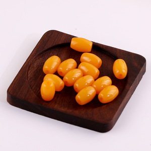 Cuentas ovaladas de acrílico plástico Lucite de 13x16 mm color rojo vino, 13x17 mm color amarillo para la fabricación de joyería. - Product Image 3