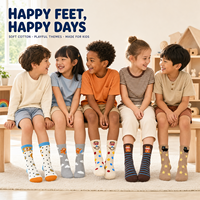 Chaussettes courtes antidérapantes Walking Bearbay en coton à motif dessin animé, longueur ras du cou, impression numérique personnalisée en gros, épaisseur standard