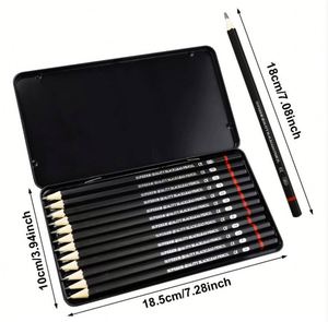 Ensemble de crayons à dessin professionnels pour l'école, 12 pièces, 2H-8B, crayons à dessin standard pour étudiants - Product Image 2