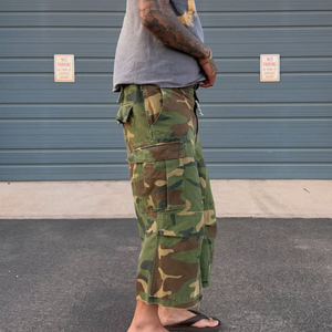 Custom Heavyweight Cotton Baggy Twill <b>Camo</b> <b>Cargo</b> Shorts <b>Men</b> Multi Pockets Fit Tactical Camouflage Streetwear Shorts for Outdoor - Product Image 3