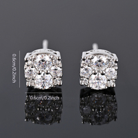 Boucles d'oreilles en argent sterling 925 plaqué or en forme de fleur, serties de moissanite, style hip-hop, vente en gros RTS