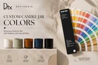 Vente en gros de bougeoirs en métal noir mat personnalisés de luxe, vides, avec des pots à bougies en verre givré et des couvercles en bambou colorés