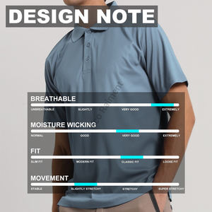 Polos sólidos con logotipo OEM para hombre, todos los tamaños, Material de LICRA de algodón de alta calidad, tejido de secado rápido estirable - Product Image 2