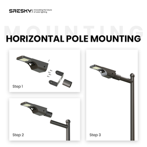 SRESKY haute luminosité extérieur LED lampadaire <span class=keywords><strong>solaire</strong></span> étanche IP65 alimenté par batterie Solares Luces Solares De l'extérieur - Product Image 2