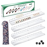 Règle de Mahjong Américain en Acrylique Transparente, Poussoir de Tuiles Magnétique pour Mahjong, Décoration d'Intérieur, Détachable en 4 Pièces, Personnalisable