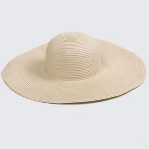 Wide Brim Foldable Beach Summer Paper Straw Hats, Women Sunshade Shapeable Folding Brim Sun Floppy Straw Hat