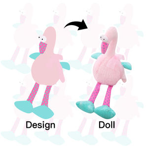 All'ingrosso del fumetto del fenicottero del cane Plushie bambola su ordinazione del cervo del Panda della volpe del Panda della morbida peluche - Product Image 2