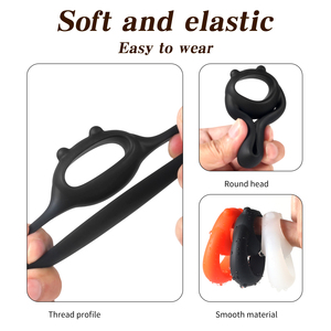 Novo Galo Dos Homens Anéis Atraso Ejaculação, Silicone Macio Anéis De Pênis Retardo Galo Anel Bola Maca Casais Brinquedos Sexuais - Product Image 2