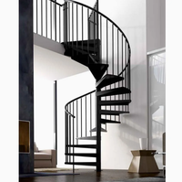 Escalier personnalisé en fer classique préfabriqué, escalier extérieur en acier inoxydable, escalier en colimaçon