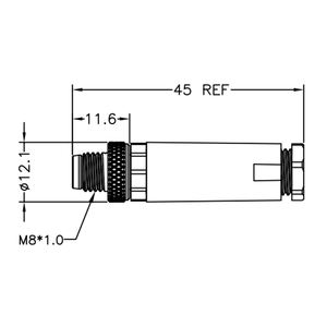 Sensor 2025, Comentario M8, Conector DIN Macho Hembra, 3/5/6/8 Pines, Contacto de Latón, Carcasa de Cobre, Exterior Impermeable IP67, Automotriz - Product Image 2