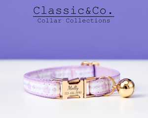 Collier de chat tribal en sangle personnalisée avec laisse, boucle en métal avec nom de chaton personnalisé, cloche en or gratuite, étiquette ronde ou perle, gravée - Product Image 5