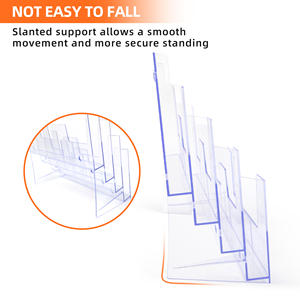 Porte-brochure acrylique 8.5X11 pouces 4 niveaux clair Brochure <span class=keywords><strong>présentoir</strong></span> porte-brochure avec diviseur pour Flyer Magazine - Product Image 4