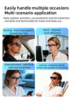 Lunettes Audio Intelligentes BT5.4 Sans Fil, Lunettes de Soleil avec Haut-parleur 130mW, Microphone Métallique, Appel Téléphonique, Type-C, 6H d'Autonomie pour Voyage, Activités de Plein Air et Salle de Sport