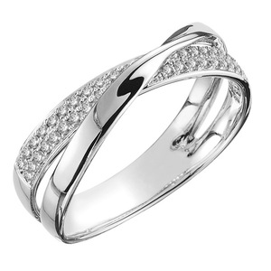 Anello Geometrico a Forma di X Bicolore per Donne - Product Image 2