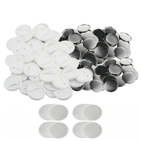 Promotion : Badge rond vierge en métal et plastique de 58 mm en stock