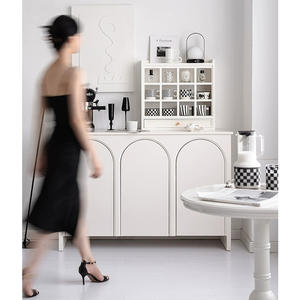 Armadi da soggiorno in legno bianco nordico credenza a Buffet Server portabottiglie Console Bar Cabinet mobili per la casa - Product Image 3