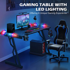 Nouveau design 2026 – Grande lampe LED <span class=keywords><strong>RGB</strong></span> pour e-sport, <span class=keywords><strong>bureau</strong></span>, PC, jeu, course, gamer, table de jeu, <span class=keywords><strong>bureau</strong></span> de jeu LED en forme de Z - Product Image 3