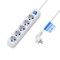 PHEIYON Multiprise murale européenne 5 prises avec interrupteur principal 16A 3680W, prise Schuko, pour hôpital, bureau, poste de travail, CE