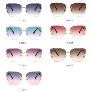 Gafas de sol de mariposa sin montura para mujer, Superhot, <span class=keywords><strong>moda</strong></span> 27937, corte de Diamante, de gran tamaño, 2020 - Product Image 6