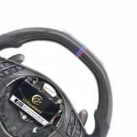 Volant en fibre de carbone personnalisé pour BMW E46 E39, style plat avec palettes de changement de vitesse