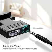Mini Convertidor HDTV2VGA, Adaptador de Audio y Video HDTV a VGA para Computadora Portátil, Consola de Juegos, Pantalla VGA Antigua