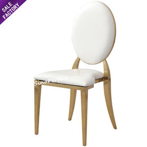 Wholesale Banquet Party Furniture Golden Stainless Steel <b>Chair</b> Pu Cushion Comfortable <b>Dining</b> <b>Chair</b> - Product Image 1